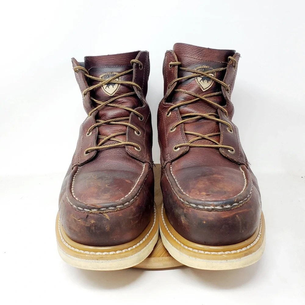 Red Wing Irish Setter Boots Mens 13 E2 WIDE Ashby Leather Safety Moc Toe Work